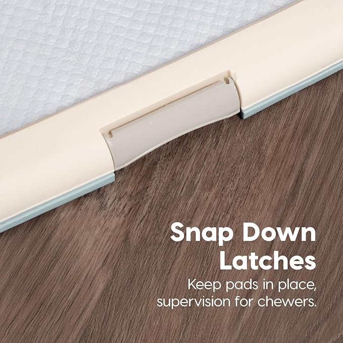 IRIS USA Pee Pad Holder for Dogs and Puppies, Potty Training Tray with Secured Latches, Non-Skid Feet, Leak Protection, Easy Clean Surface, Fits 17"x 23" Puppy Pads Size, Blue