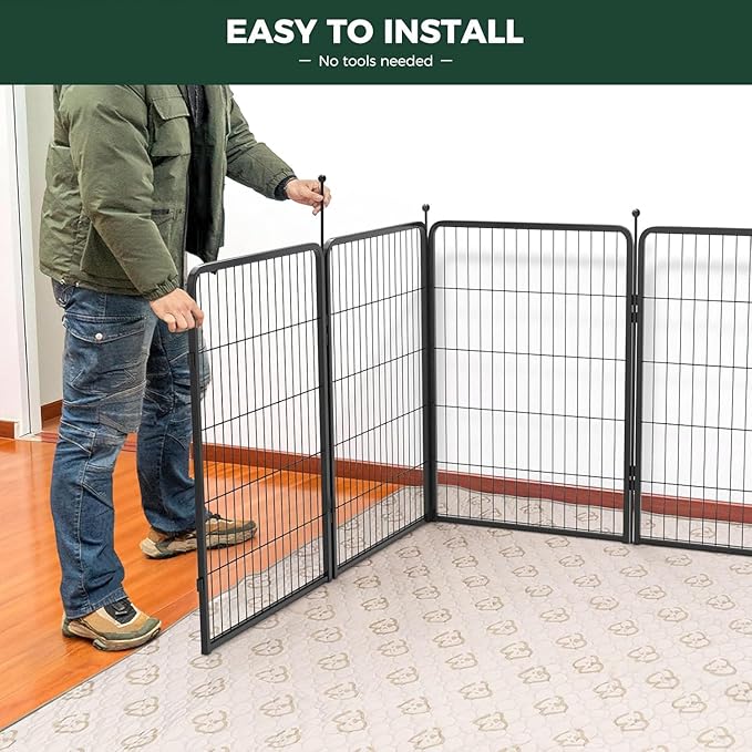 FXW Rollick Unleashed Dog Playpen for Indoor, Yard, RV Camping, 40 inch 16 Panels Dog Pen with Connectors (Pack of 2) for Medium and Large Dogs│Patented