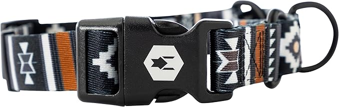 Wolfgang Heavy Duty Martingale Dog Collar with Quick Release Nylon Buckle for Walking & Training, NewMoon Print, Large