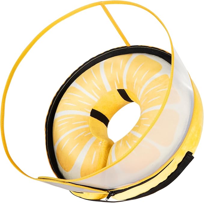 CNEO Inflatable Dog Cone Collar with Detachable Enhanced Anti-Licking Shield, Soft Neck Donut Collar for Dogs After Surgery, Adjustable Dog Cone Alternative for Large Medium Small Dogs & Cats