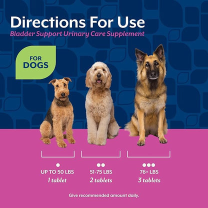 NaturVet – Bladder Support for Dogs – Plus Cranberry | Supports Healthy Bladder Control & Normal Urination | 60 Time Release Chewable Tablets