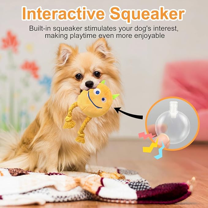 lilfrd Dog Toys for Small Dogs - 2 Pack Squeaky Rope Plush Dog Toys for Small and Medium Breed, Puppy Toys to Keep Them Busy