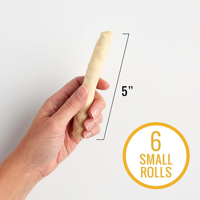 Good n Fit Small Rolls with Real Chicken Liver Flavor, 6 Count, Long-Lasting Highly Digestible Rawhide Chews for Dogs (Pack of 4)