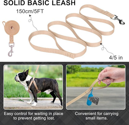 BEAUTYZOO Step in Dog Harness Collar and Leash Set for Small Medium Large Dogs, No Pull No Choke Puppy Harness, Soft Mesh Reflective Pet Padded Vest Adjustable for Doggie Girl or Boy,French Bulldog