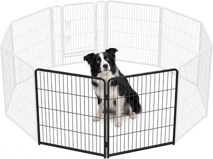 NEWBULIG Dog Playpen for Indoor 32 Inch 2 Panels - Portable Heavy Duty Metal Pet Exercise Pen, Foldable Small Medium Dog Puppy Playpen Fence for Outdoor RV, Camping, Yard, Garden