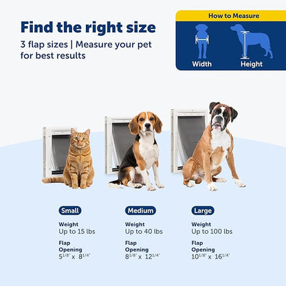 PetSafe Extreme Weather Pet Door - Insulated Weather-Resistant Dog & Cat Door with Durable Plastic Frame - Maximum Energy-Saving Efficiency - Small - for Dogs & Cats up to 15 lbs
