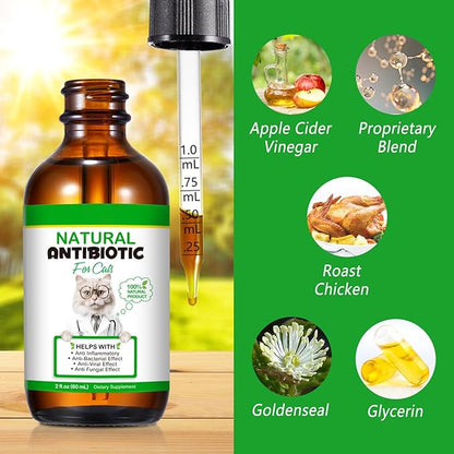 NenMaoKeNu 2 Pack Antibiotics for Cats, Premium Cat Antibiotics Supplement, Cats Multivitamin, Natural Antibiotic for Cats, Cat Antibiotic, Cat Antibiotics Supports Immune & Cats Allergy Relief