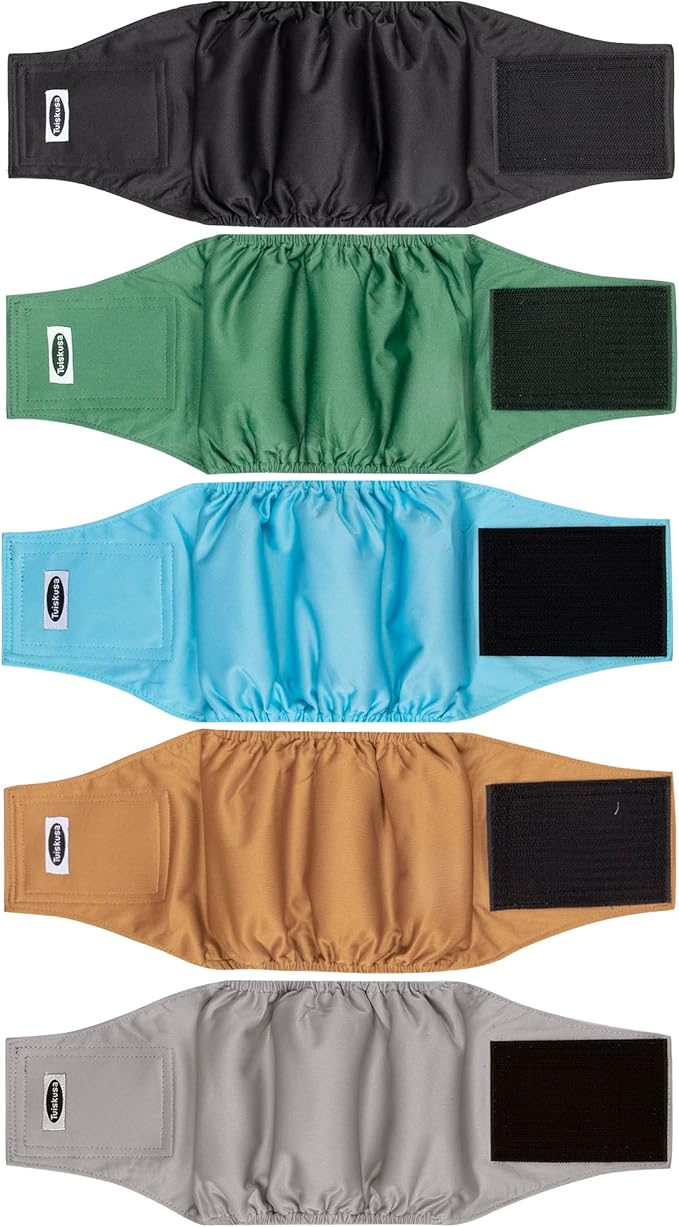 Tuiskusa Male Dog Diapers, High Absorbing Dog Belly Bands for Male Dogs, Washable Reusable Dog Males Wraps(5 Pack)