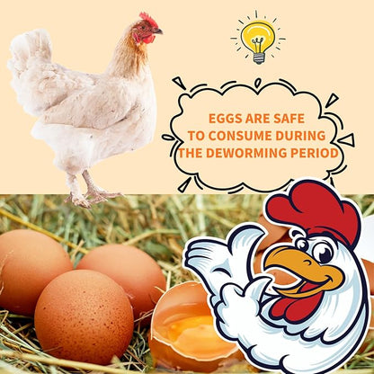 Chicken Dewormer Liquid for Poultry, Deworming Support for Backyard Chickens, Hens & Roosters, 50 mL
