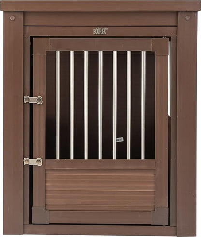 New Age Pet ECOFLEX InnPlace Dog Crate & End Table, Indoor Furniture Style Pet Kennel for Small, Medium, Large & XL Dogs, Durable Composite, Russet Brown, Large