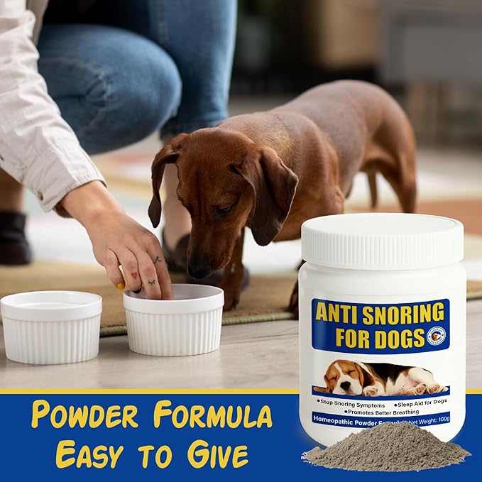 Stop Dogs Snoring for Dogs, Anti-Snoring Solution, Dog Sleep Remedy Natural Anti-Snoring Solution, Snore Relief for Pets Cats, Homeopathy Natural Ingredients, Powder Formula, 100g