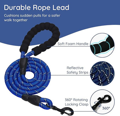 BELLA & PAL Step in Vest Harness for Small and Medium Dogs, No Pull Small Dog Harness with Leash Set, Comfortable Air Mesh Dog Vest Harness with Reflective Strip (Sapphire(Round Rope), XXS)