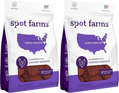 spot farms Chicken Nuggets Healthy All Natural Dog Treats Human Grade Grain Free 12 oz (Pack of 2)