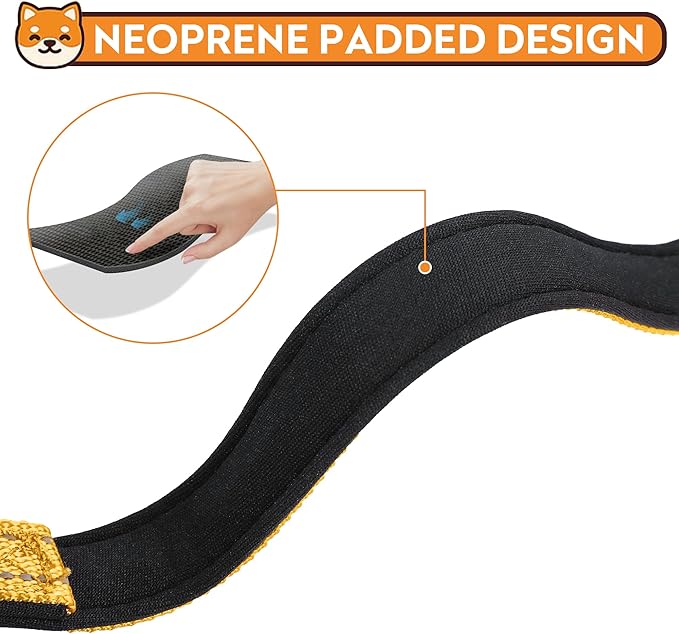 Reflective Dog Collar, Adjustable Soft Neoprene Padded Nylon Pet Collars with Buckle for Medium Dogs, Yellow,M
