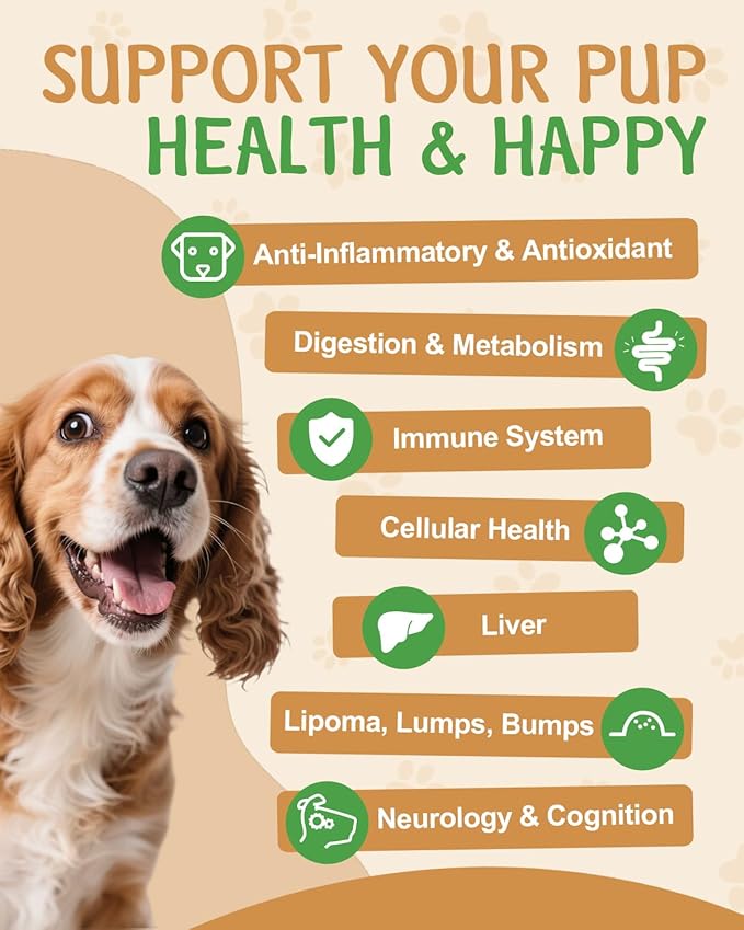 9 in 1 Mushroom Supplement for Dogs - Turkey Tail Mushroom for Dogs - Dog Lumps and Bumps Treatment - Digestive, Cellular, Immune Health Support - Reishi, Lions Mane, Shiitake - Roast Chicken Flavor