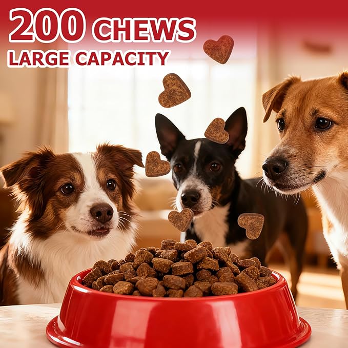 Dog Allergy Chew 200 - Piece Tablets: Probiotics - Powered Relief for Itchy Skin, Ears & Yeast Issues. Get to The Root, Ensure Comfort, Care for The Health of Your Beloved Dog (50)