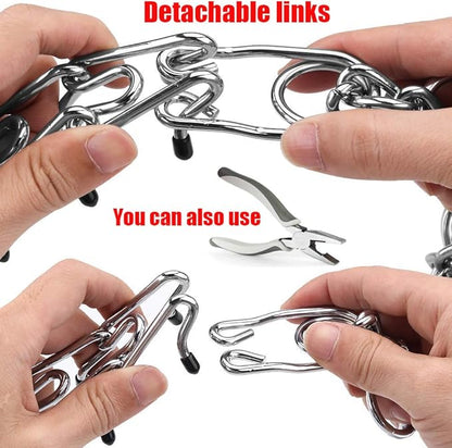 Prong Collars for Dogs, No Pull Dog Collar, Dog Training Collar for Large Medium Small Dogs, Stainless Steel Adjustable with Comfort Rubber Tips (Large, 4.0mm, 23.6-Inch)