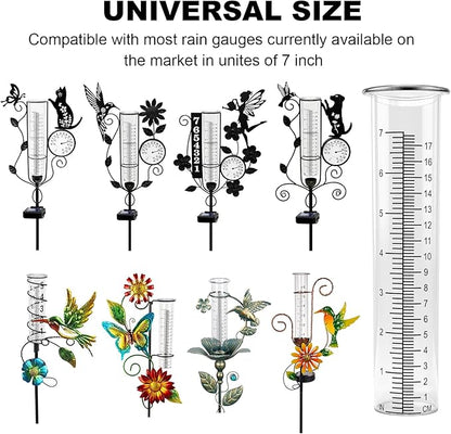 YJFWAL 2Pack 7" Plastic Rain Gauge Replacement Tube, 8.26 x 2.26 inches Cold Resistance Crack Resistance for Outdoor Yard Garden Lawn