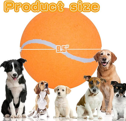 Banfeng Big Tennis Ball for Dogs, Giant Dog Tennis Ball Toy Large Outdoor Sports Gift for Small Medium Large Dog (Orange, 9.5 inch)