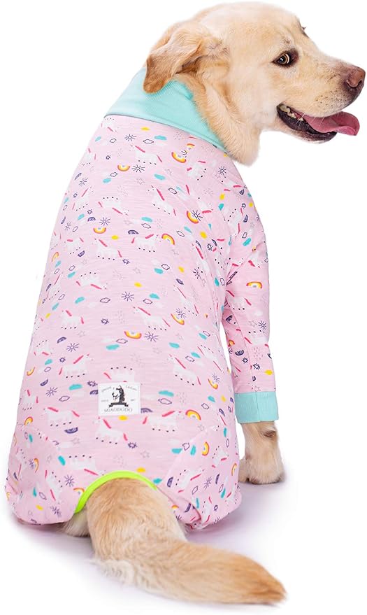 Pink Pony surgery Recovery Suit female male for Dogs After Surgery Medium Large Dogs Onesie,Lightweight Dog recovery suit for Shedding Prevent Licking Surgical Wound,Dog Pajamas Pjs ,Full Belly