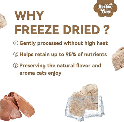Freeze-Dried Chicken Livers Cat Treats 2oz – Single Ingredient, Grain-Free, Gluten-Free, Filler-Free Freeze Dried Food Toppers