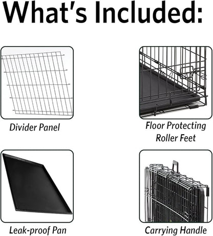 MidWest Homes for Pets Ultima Pro Heavy-Duty 42-Inch Dog Crate, Ultra-Strong Steel Double Door Pet Cage for Large Breeds, Accessories Included