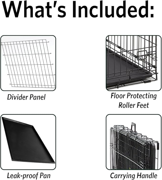 MidWest Homes for Pets Ultima Pro Heavy-Duty 36-Inch Dog Crate, Ultra-Strong Steel Double Door Pet Cage for Medium to Large Breeds, Accessories Included