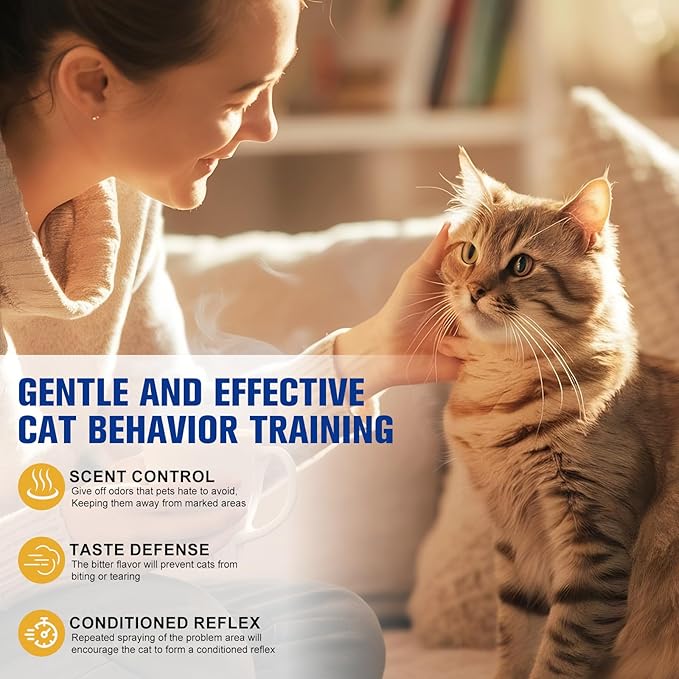 Cat Deterrent Spray for Pee, 2Pack 4oz Dog Urinating Repellent Spray, Anti Scratch Furniture Fabric Protector, Pet Corrector Air Spray for Scratching, Kitten Behavior Training, No Chew Marking Indoor