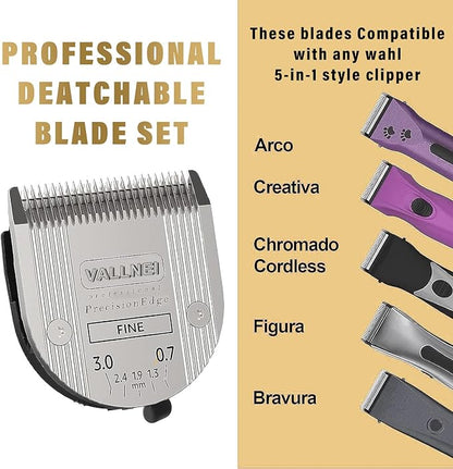 5-in-1 Replacement Clipper Blade, Detachable & Adjustable Dog Grooming Blade Compatible with Wahl Arco, Bravura, Chromado, Creativa, Figura, Motion & SuperGroom (2 Pack)