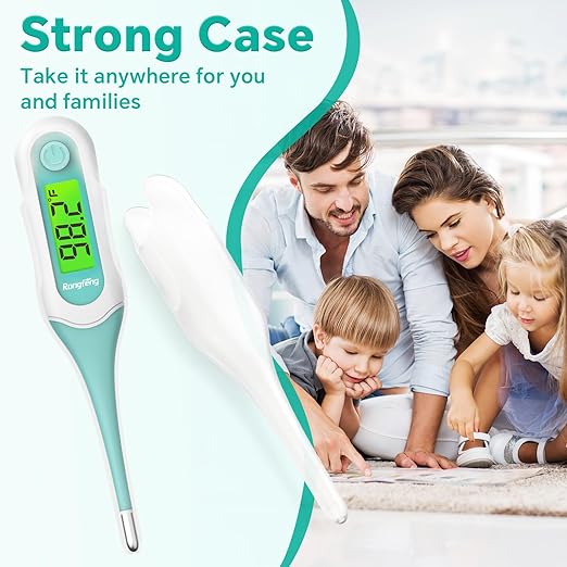 8s Fast Reading Thermometer for Adults and Kids, Accurate & Safe Digital Baby Thermometer with 3 Color Backlit and Fever Alarm for Oral, Rectal, Underarm FSA HSA Eligible
