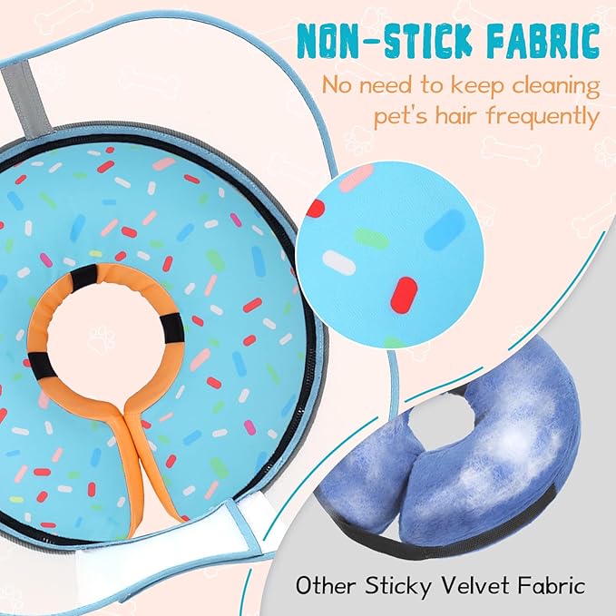 Elevated Inflatable Dog Cone Collar Alternative After Surgery, Dog Donut Collar, Soft Pet Cone to Stop Licking for Small Medium Large Dogs