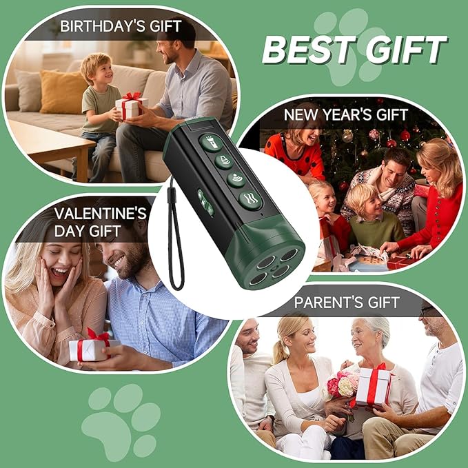 BOKKY 6-in-1 Anti Barking Device for Dogs with 3X Sonic Emitters Convertible Waterproof Dog Bark Deterrent of 4 Ultrasonic Heads Up to 32FT Long - Safe for Dogs Training - Indoor & Outdoor