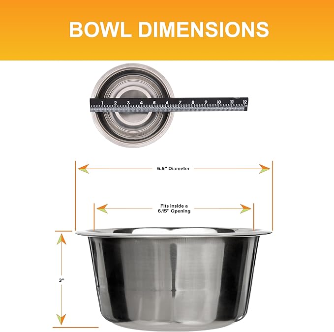 Neater Pet Brands 5 Cup (40 oz.) Stainless Steel Dog Bowls, Set of 2 Neater Feeder Replacement Bowls (Medium Deluxe Model), Dog Food Bowl & Water Bowl, Dishwasher Safe Metal Dish for Medium Dogs
