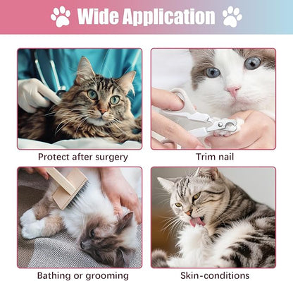 Cat Cone Collar Soft, Comfortable E Collar for Cats After Surgery, Recovery Elizabethan Collar for Cats Kitten to Stop Licking, Pink M