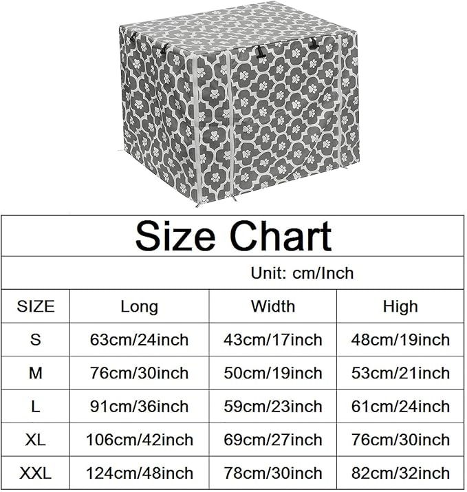 Pethiy Dog Crate Cover Durable Polyester Pet Kennel Cover Universal Fit for Wire Dog Crate - Fits Most 48 inch Dog Crates - Cover only-Gray Soles-48