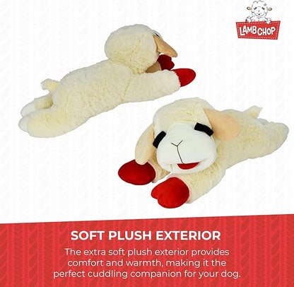 Multipet Lamb Chop Dog Plush Toy - Squeaky Toy for All Dogs - Extra Soft Plush - Stuffed Animal for Cuddling & Playing - Jumbo (24", Cream)