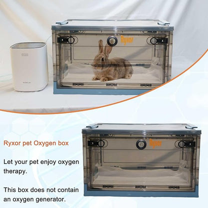 Pet Atomization Nest, Dedicated Folding Oxygen Tent, ICU Cage Cough Breathing Medical Box, Large PET Brooder Nursery for Cough Breathing Treatment Nebulization Box (Blue, Medium)