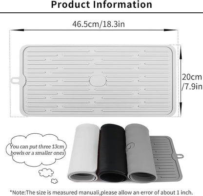 Ptlom Pet Placemat for Dog and Cat, Anti-Slip Waterproof Dogs Feeding Mat Prevent Food and Water Overflow, Bowl Mats Suitable for Medium and Small Pets, Light Gray, Silicone