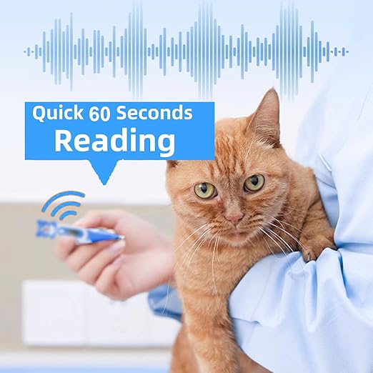 Pet Thermometer for Dogs,Digital Thermometer for Cats/Horse/Animals with Fever Alert Sound,Fast and Accurate Measurements in 60 Seconds - Comfortable Flexible Tip and Waterproof - Pack of 3