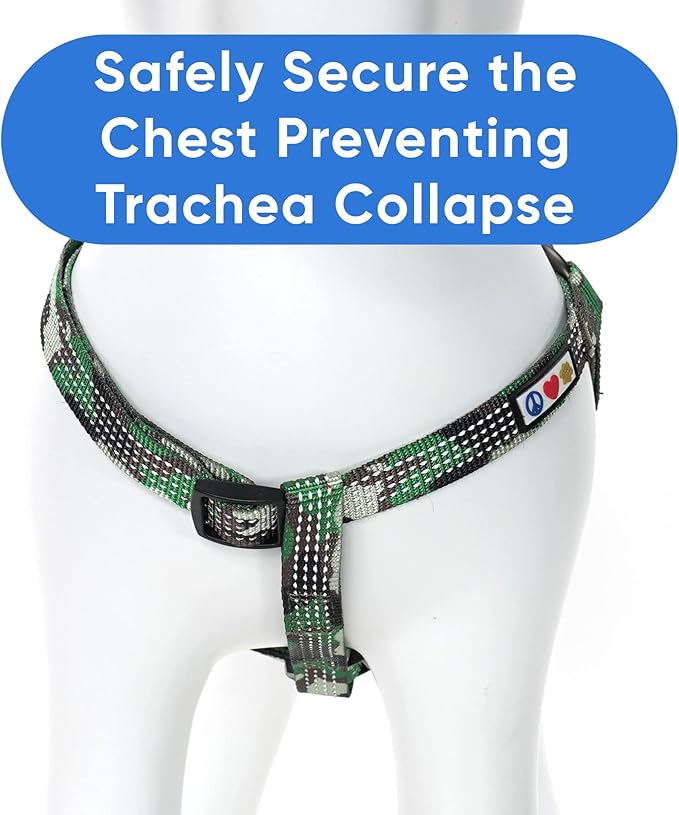 Pawtitas Reflective Step-in Dog Harness – Adjustable No-Pull Vest for Puppies to Seniors, Safe & Comfortable, XS Camo Green
