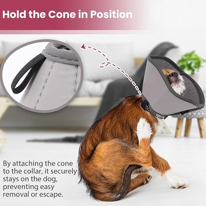 BARKLESS Dog Cone, Soft Cones for Large Dogs After Surgery to Stop Licking, Adjustable Elizabethan Collar for Neuter Surgery, Lightweight Recovery Collar