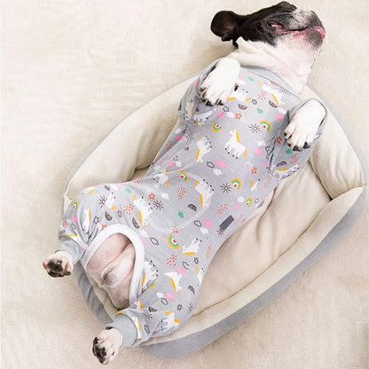 Surgery Recovery Suit for Small Dogs, Onesie for Surgery Female Dogs, Small Dogs Pajamas Long Sleeve, Abdominal Wound Bandages Surgical Suit, Dog Cat Recovery Suit for Shedding Skin Disease