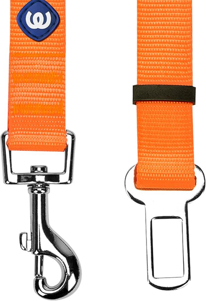 Blueberry Pet Dog Leash Puppy Essentials Seat Belt Tether for Dogs Cats, Florence Orange, Heavy Duty Dog Leashes for Large Dogs - Safety for Pet Parents, Road Trip Enthusiasts, 2"x27.5"