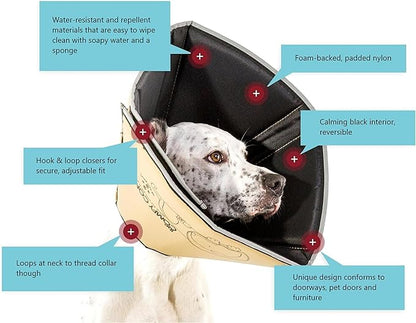 All Four Paws Comfy Cone Pet Cone for Dogs, Cats, Small, Tan - Comfortable Soft Dog Cone Collar Alternative for After Surgery, Wound Care, Spay, Neuter - Dog and Cat Recovery Elizabethan-Collar