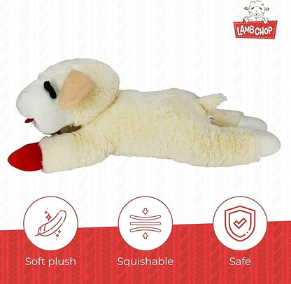 Multipet Lamb Chop Dog Plush Toy - Squeaky Toy for All Dogs - Extra Soft Plush - Stuffed Animal for Cuddling & Playing - Jumbo (24", Cream)