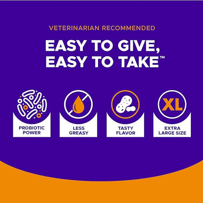 VetriScience Extra Large Pinchers Pill Hiders Chews, Non-Greasy with Probiotics for Dogs, Disguise Capsules and Tablets, Soft and Chewy, Gut and Immune Health, Peanut Butter, 45 Count