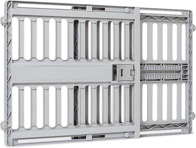 Amazon Basics Adjustable Wide 28.7–39.4", Walk Through Pet Gate, Ideal for Small to Medium Breeds, and Senior Dogs