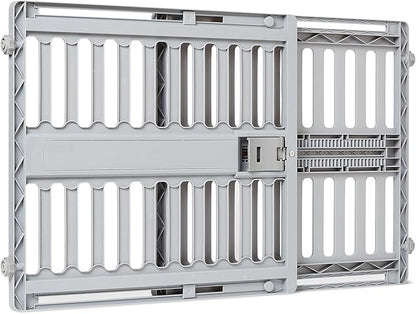 Amazon Basics Adjustable Wide 28.7–39.4", Walk Through Pet Gate, Ideal for Small to Medium Breeds, and Senior Dogs