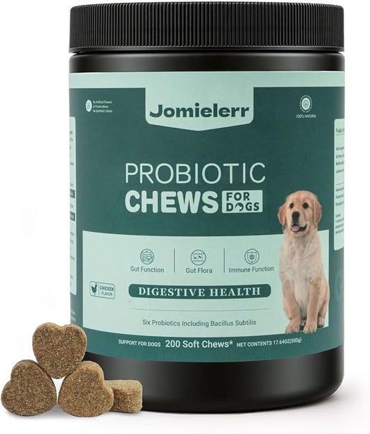 Probiotics for Dogs, 200 Soft Chews, Support Gut Health, Diarrhea Relief, Seasonal Allergies, Dog Probiotic Chews for Itchy Skin & Dog Yeast Infection, Chicken Flavor