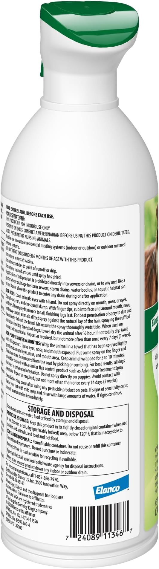 Advantage Dog Flea Treatment Spray | Kills Fleas & Ticks | Dog Flea Spray | 8 oz.